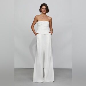 Chic Strapless White Jumpsuit